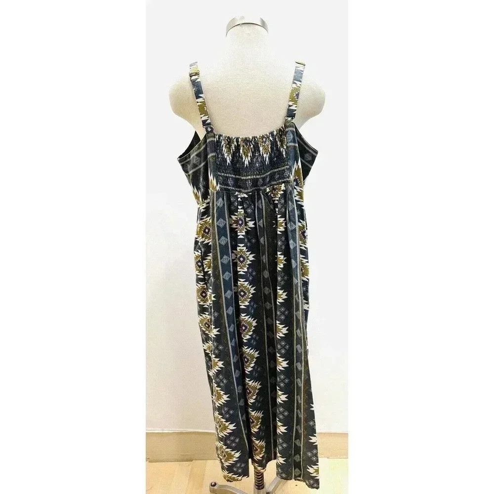 NWT SONOMA Women Sleeveless Elastic Waist Green Square Neck Maxi Dress Size XXL - Picture 8 of 14